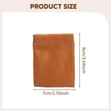 Maxbell Mini Purse Jewelry Pouch Headphones Rings Holder PU Leather Makeup Bag Small Brown 7x9cm