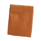 Maxbell Mini Purse Jewelry Pouch Headphones Rings Holder PU Leather Makeup Bag Small Brown 7x9cm