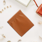 Maxbell Mini Purse Jewelry Pouch Headphones Rings Holder PU Leather Makeup Bag Small Brown 10x12cm