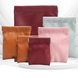 Maxbell Mini Purse Jewelry Pouch Headphones Rings Holder PU Leather Makeup Bag Small Brown 10x12cm