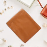 Maxbell Mini Purse Jewelry Pouch Headphones Rings Holder PU Leather Makeup Bag Small Brown 12x15cm