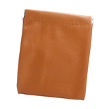 Maxbell Mini Purse Jewelry Pouch Headphones Rings Holder PU Leather Makeup Bag Small Brown 12x15cm