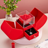 Maxbell Jewelry Box Trinket Box with Soap Rose Flower for Birthday Wedding Christmas