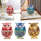 Maxbell Jewelry Trinket Box Owl Decor Storage Organizer for Necklaces Earrings Pink