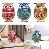 Maxbell Jewelry Trinket Box Owl Decor Storage Organizer for Necklaces Earrings Pink