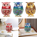 Maxbell Jewelry Trinket Box Owl Decor Storage Organizer for Necklaces Earrings Pink