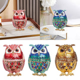 Maxbell Jewelry Trinket Box Owl Decor Storage Organizer for Necklaces Earrings Pink