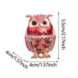 Maxbell Jewelry Trinket Box Owl Decor Storage Organizer for Necklaces Earrings Pink