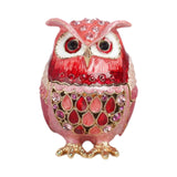 Maxbell Jewelry Trinket Box Owl Decor Storage Organizer for Necklaces Earrings Pink