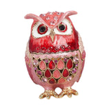 Maxbell Jewelry Trinket Box Owl Decor Storage Organizer for Necklaces Earrings Pink