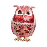 Maxbell Jewelry Trinket Box Owl Decor Storage Organizer for Necklaces Earrings Pink