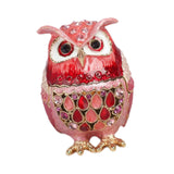 Maxbell Jewelry Trinket Box Owl Decor Storage Organizer for Necklaces Earrings Pink