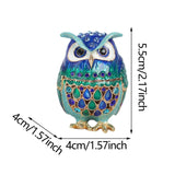 Maxbell Jewelry Trinket Box Owl Decor Storage Organizer for Necklaces Earrings Blue