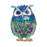 Maxbell Jewelry Trinket Box Owl Decor Storage Organizer for Necklaces Earrings Blue