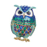 Maxbell Jewelry Trinket Box Owl Decor Storage Organizer for Necklaces Earrings Blue