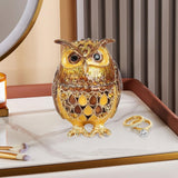 Maxbell Jewelry Trinket Box Owl Decor Storage Organizer for Necklaces Earrings Brown