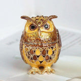 Maxbell Jewelry Trinket Box Owl Decor Storage Organizer for Necklaces Earrings Brown