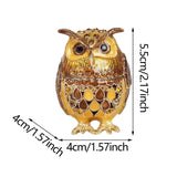Maxbell Jewelry Trinket Box Owl Decor Storage Organizer for Necklaces Earrings Brown