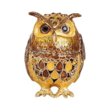 Maxbell Jewelry Trinket Box Owl Decor Storage Organizer for Necklaces Earrings Brown