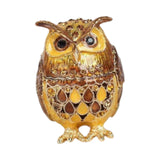 Maxbell Jewelry Trinket Box Owl Decor Storage Organizer for Necklaces Earrings Brown