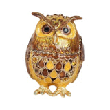 Maxbell Jewelry Trinket Box Owl Decor Storage Organizer for Necklaces Earrings Brown