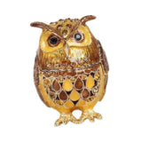 Maxbell Jewelry Trinket Box Owl Decor Storage Organizer for Necklaces Earrings Brown