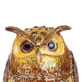 Maxbell Jewelry Trinket Box Owl Decor Storage Organizer for Necklaces Earrings Brown