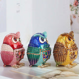 Maxbell Jewelry Trinket Box Owl Decor Storage Organizer for Necklaces Earrings Brown