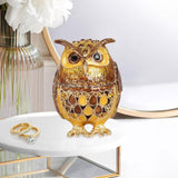 Maxbell Jewelry Trinket Box Owl Decor Storage Organizer for Necklaces Earrings Brown