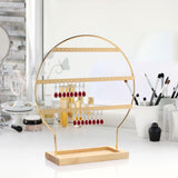 Maxbell Earring Stand 3 Layers Earrings Organizer for Selling Women Hanging Earrings Gold