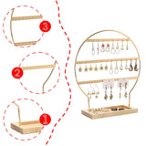 Maxbell Earring Stand 3 Layers Earrings Organizer for Selling Women Hanging Earrings Gold