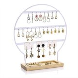 Maxbell Earring Stand 3 Layers Earrings Organizer for Selling Women Hanging Earrings White
