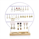 Maxbell Earring Stand 3 Layers Earrings Organizer for Selling Women Hanging Earrings White