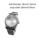 Maxbell Watch Case Shell Watch Band Versatile Direct Replaces for NH35 NH36 Movement 36MM No Clear Magnifier