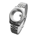 Maxbell Watch Case Shell Watch Band Versatile Direct Replaces for NH35 NH36 Movement 36MM Clear Bottom Magnifier