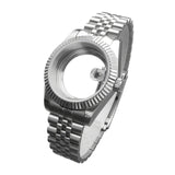 Maxbell Watch Case Shell Watch Band Versatile Direct Replaces for NH35 NH36 Movement 36MM Clear Bottom Magnifier