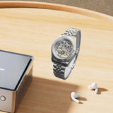 Maxbell Watch Case Shell Watch Band Versatile Direct Replaces for NH35 NH36 Movement 36MM Clear Bottom Magnifier