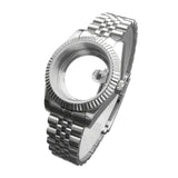 Maxbell Watch Case Shell Watch Band Versatile Direct Replaces for NH35 NH36 Movement 39MM Clear Bottom Magnifier