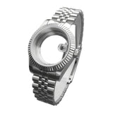 Maxbell Watch Case Shell Watch Band Versatile Direct Replaces for NH35 NH36 Movement 39MM Clear Bottom Magnifier