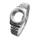 Maxbell Watch Case Shell Watch Band Versatile Direct Replaces for NH35 NH36 Movement 36MM Clear Bottom Flat