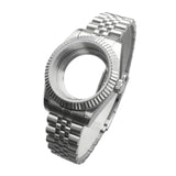 Maxbell Watch Case Shell Watch Band Versatile Direct Replaces for NH35 NH36 Movement 36MM Clear Bottom Flat