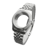 Maxbell Watch Case Shell Watch Band Versatile Direct Replaces for NH35 NH36 Movement 36MM Clear Bottom Flat