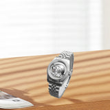 Maxbell Watch Case Shell Watch Band Versatile Direct Replaces for NH35 NH36 Movement 39MM Clear Bottom Flat
