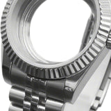 Maxbell Watch Case Shell Watch Band Versatile Direct Replaces for NH35 NH36 Movement 39MM Clear Bottom Flat