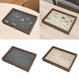 Maxbell Jewelry Box Gifts with Dividers Portable Spacious Display for Rings Daughter Gray Liner