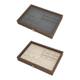 Maxbell Jewelry Box Gifts with Dividers Portable Spacious Display for Rings Daughter Gray Liner
