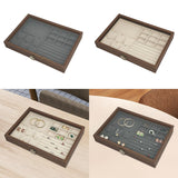 Maxbell Jewelry Box Gifts with Dividers Portable Spacious Display for Rings Daughter Gray Liner