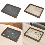 Maxbell Jewelry Box Gifts with Dividers Portable Spacious Display for Rings Daughter Gray Liner