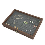 Maxbell Jewelry Box Gifts with Dividers Portable Spacious Display for Rings Daughter Gray Liner