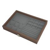 Maxbell Jewelry Box Gifts with Dividers Portable Spacious Display for Rings Daughter Gray Liner